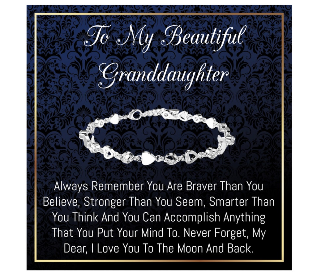 Sterling Silver Granddaughter Bracelet, Granddaughter Birthday Gifts