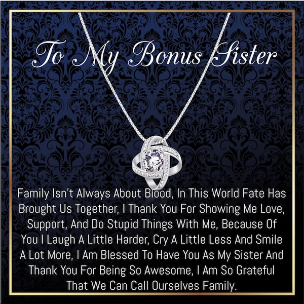 Bonus Sister necklace, Unbiological Sisters Gift, Unbiological Sister Necklace for Her, Best Friend Gift for Female, Friendship Jewelry