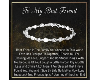 Sterling silver Best friend gifts, Friend forever, Best friend bracelet, Best friend gift, Gift for friend, friendship