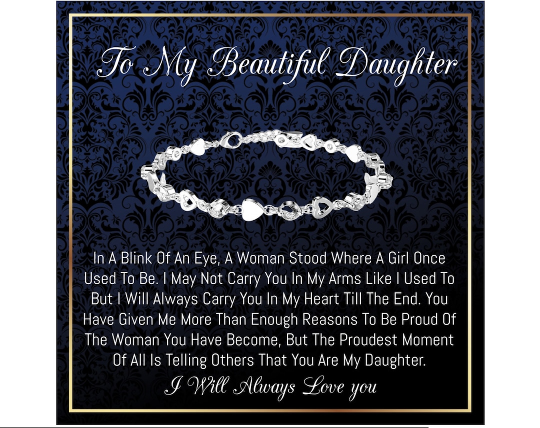 Sterling Silver Daughter Bracelet Daughter Birthday Gift From Mom