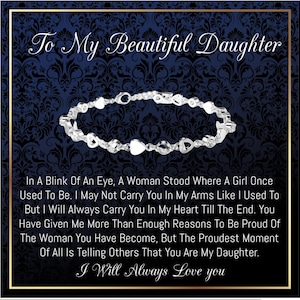 Sterling Silver Daughter Bracelet daughter birthday Gift from Mom, Daughter bracelet, Daughter gift from dad daughter jewelry