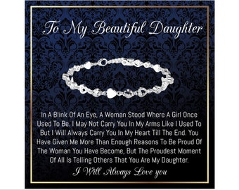 Sterling Silver Daughter Bracelet daughter birthday Gift from Mom, Daughter bracelet, Daughter gift from dad daughter jewelry