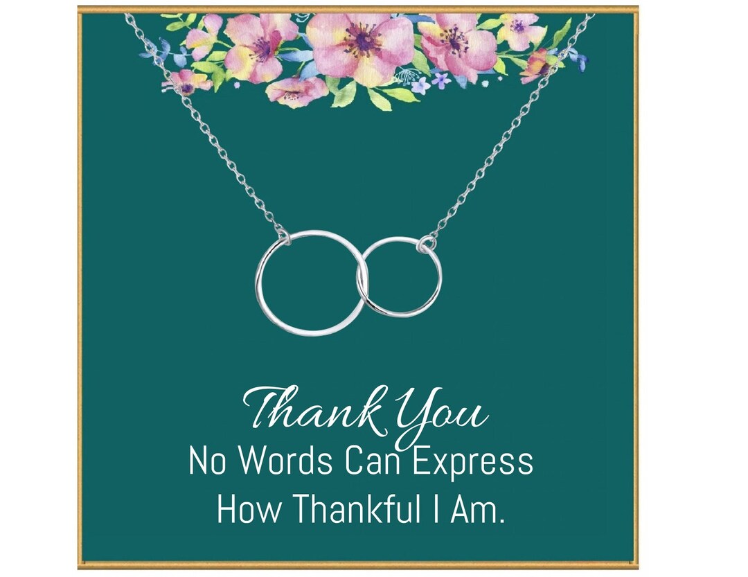 Thank You Necklace Thank You Gifts Friend Appreciation Gift Etsy
