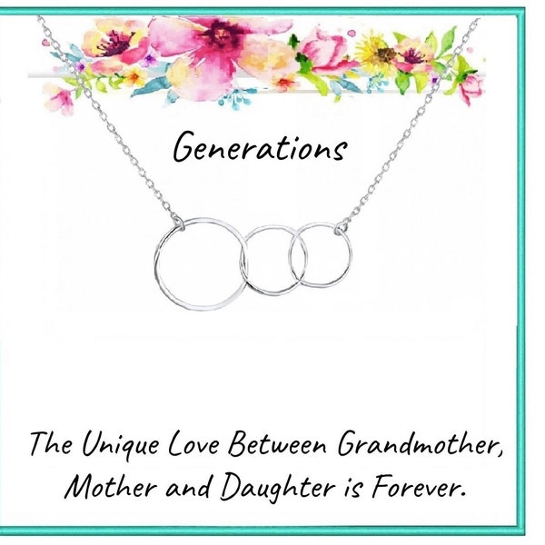 Generations necklace gift Grandmother necklace, Grandma Necklace, Grandma gift, Grandmother gift, Grandma Gift, Grandmother