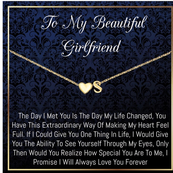 18k Gold To My Girlfriend Necklace, Anniversary Gift For girlfriend Birthday Gift, Girlfriend Gifts For Her, girlfriend Jewelry,