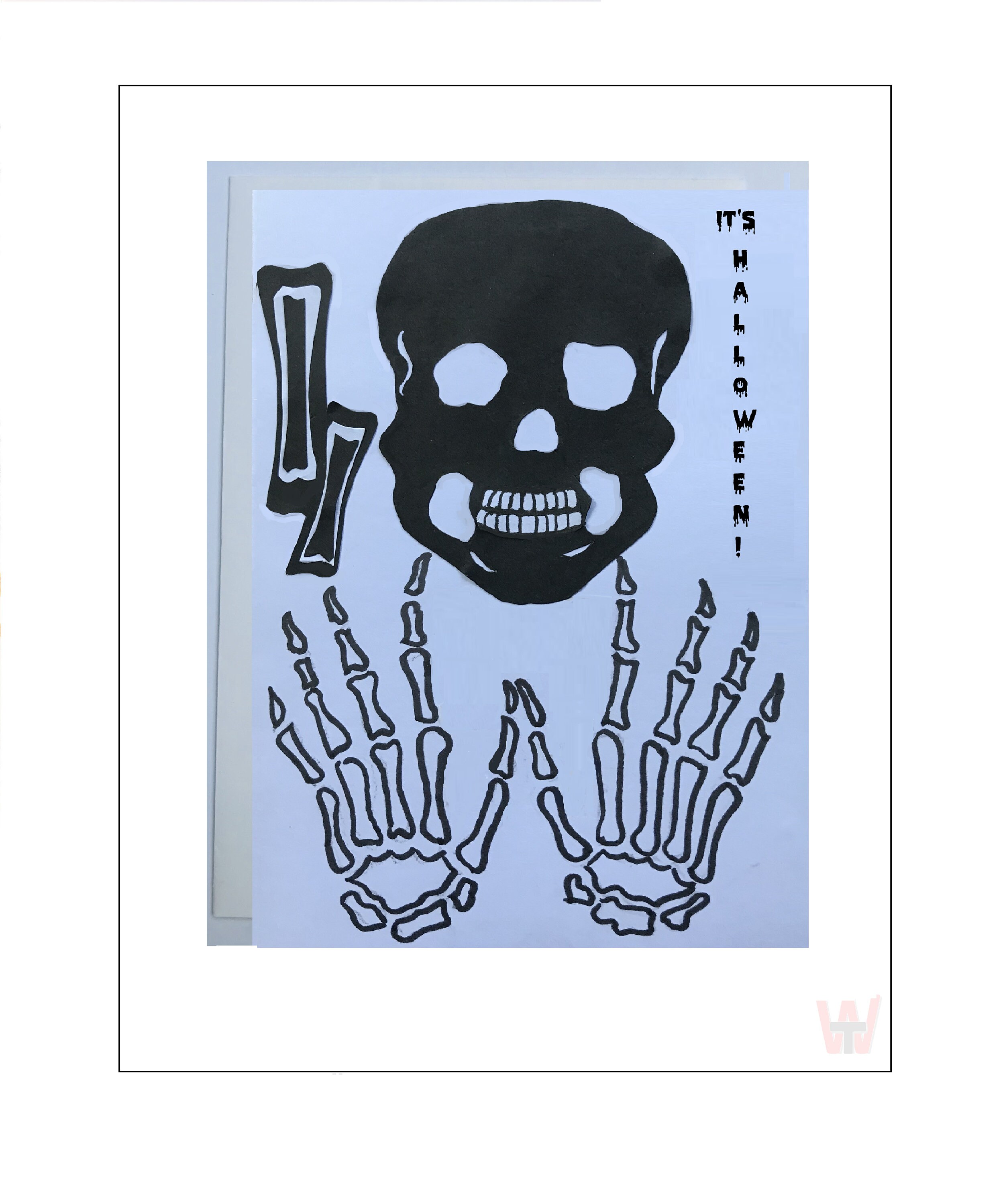 Halloween Card Hand made Die Cut Skull Unique Halloween Etsy