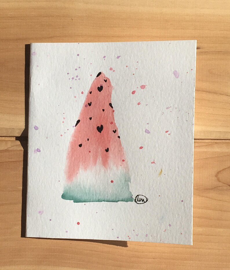 Blank Watermelon Love originial blank stationery cards summer NOT PRINTED handmade thank you cards