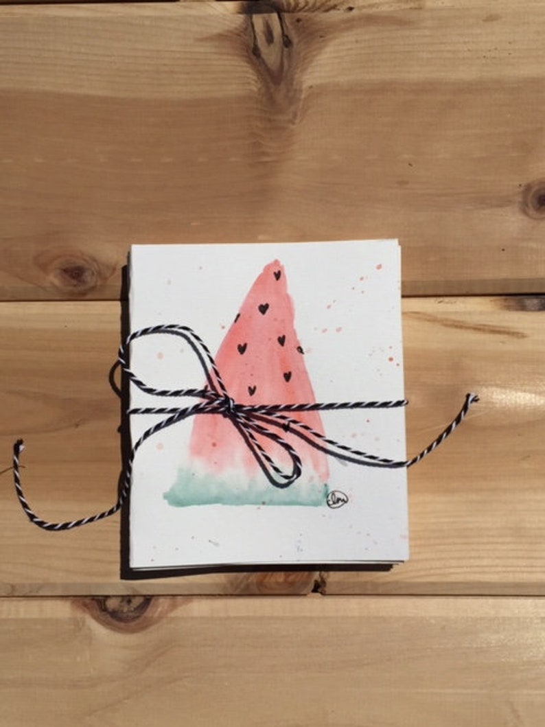Blank Watermelon Love originial blank stationery cards summer NOT PRINTED handmade thank you cards