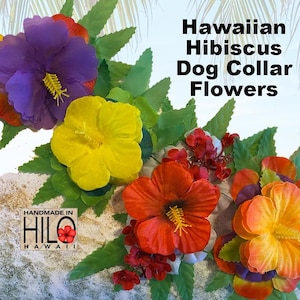 Hawaiian Dog Collar Hibiscus Flower, Hawaii Dog Collar Attachment, Hibiscus Dog Collar Flower