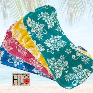 Hawaii Baby Burp Cloths, Hawaii Floral Burb Cloth Gift, Plumeria Burp Cloths, Tropical Burb Cloths