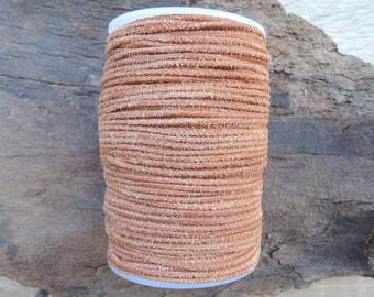 2 mm Light Brown Round Suede Leather Cord from 3 to 50 meters (3.3 yards to 54 yards)