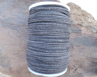 2 mm Black Round Suede Leather Cord from 3 to 50 meters (3.3 yards to 54 yards)