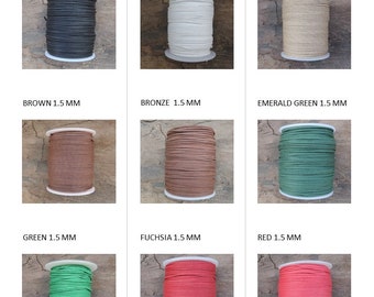 1.5 mm Smooth Round Waxed Cotton Cords - Multicolor choice