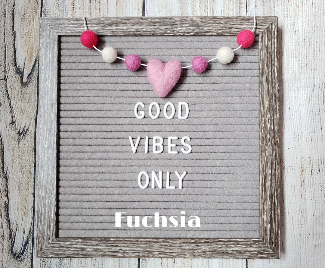 Letter Board Accessories , Mini Felt Ball Garland , Mini Felt Heart