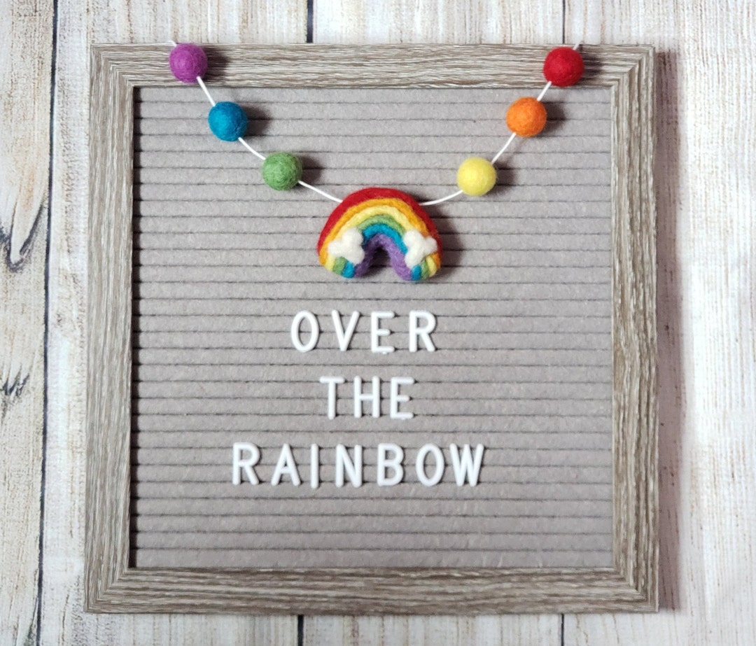 Letter Board Accessories , Rainbow Letter Board Garland, Mini Felt Ball