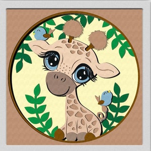 Shadowbox Girafe 3D