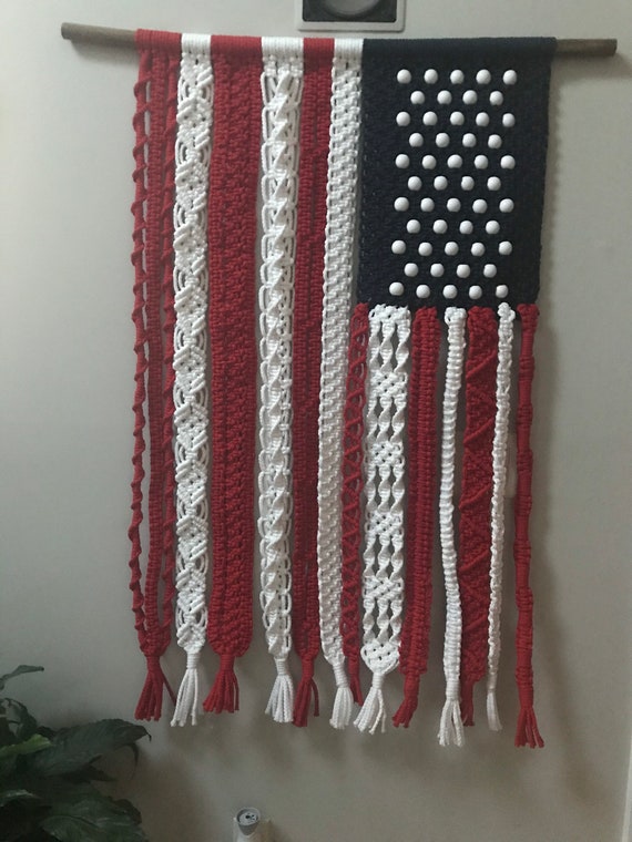 Macrame American Flag Etsy