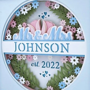 Shadowbox de mariage 3D