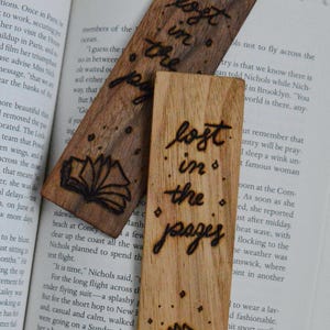 Book quote bookmark woodburned bookmark wooden book pages bookmark for reader gift for book lover quote bookmark book illustration bookmark
