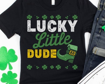 Grappig St. Patrick's Day Shirt voor kinderen, Lucky Little Dude, Ierland Shamrock Leprechaun TShirt, Saint Paddys Gift Sweatshirt, Irish Boys Tee