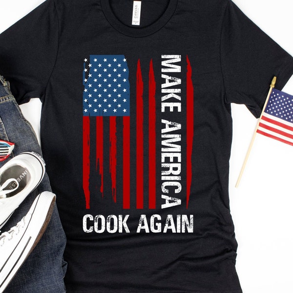 Make America Cook Again Fourth Of July Shirt | Red White Blue Tank Top, Independence Day T-Shirt, July 4th American Flag Patriotic Tee