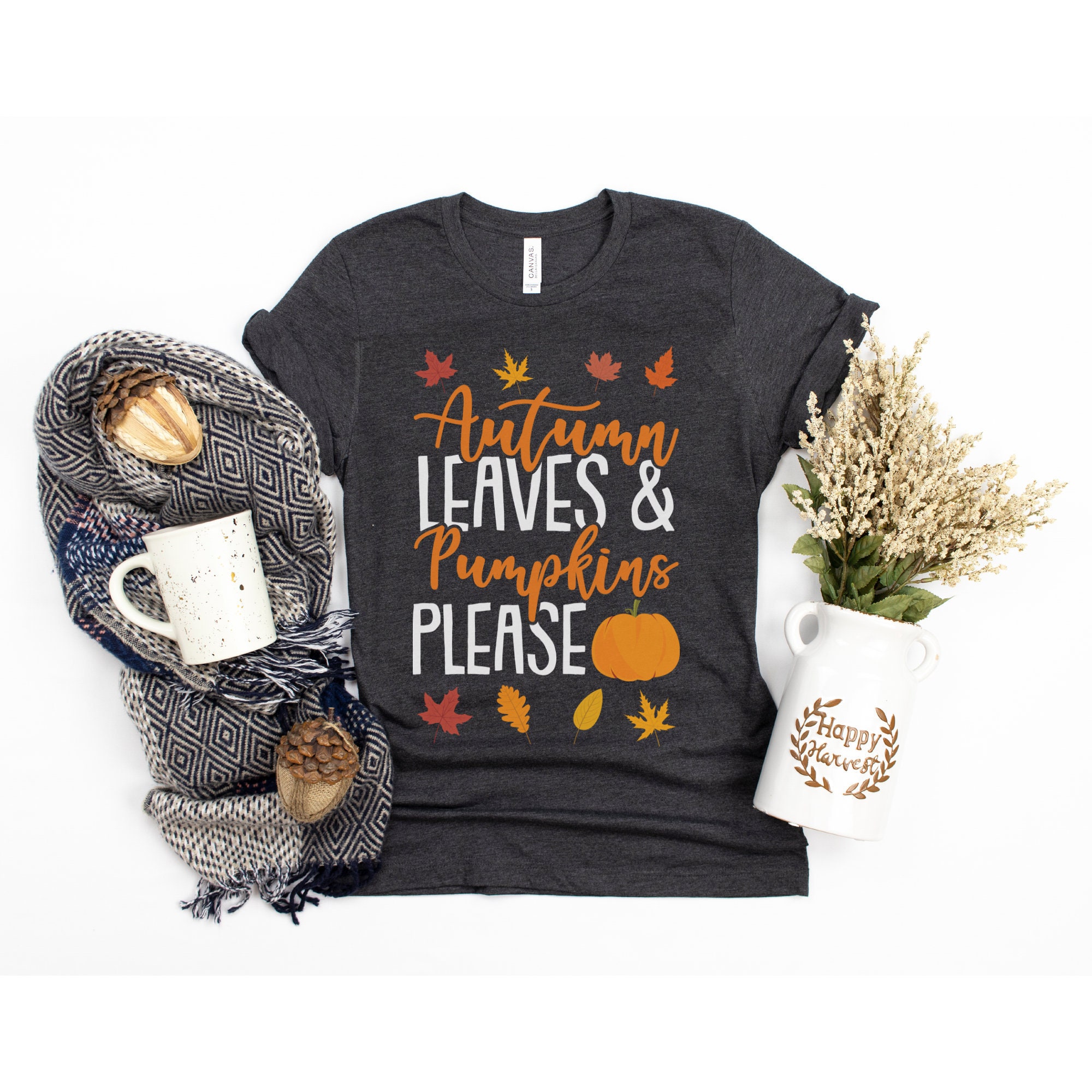 Cute Autumn Leaves and Pumpkins Please 