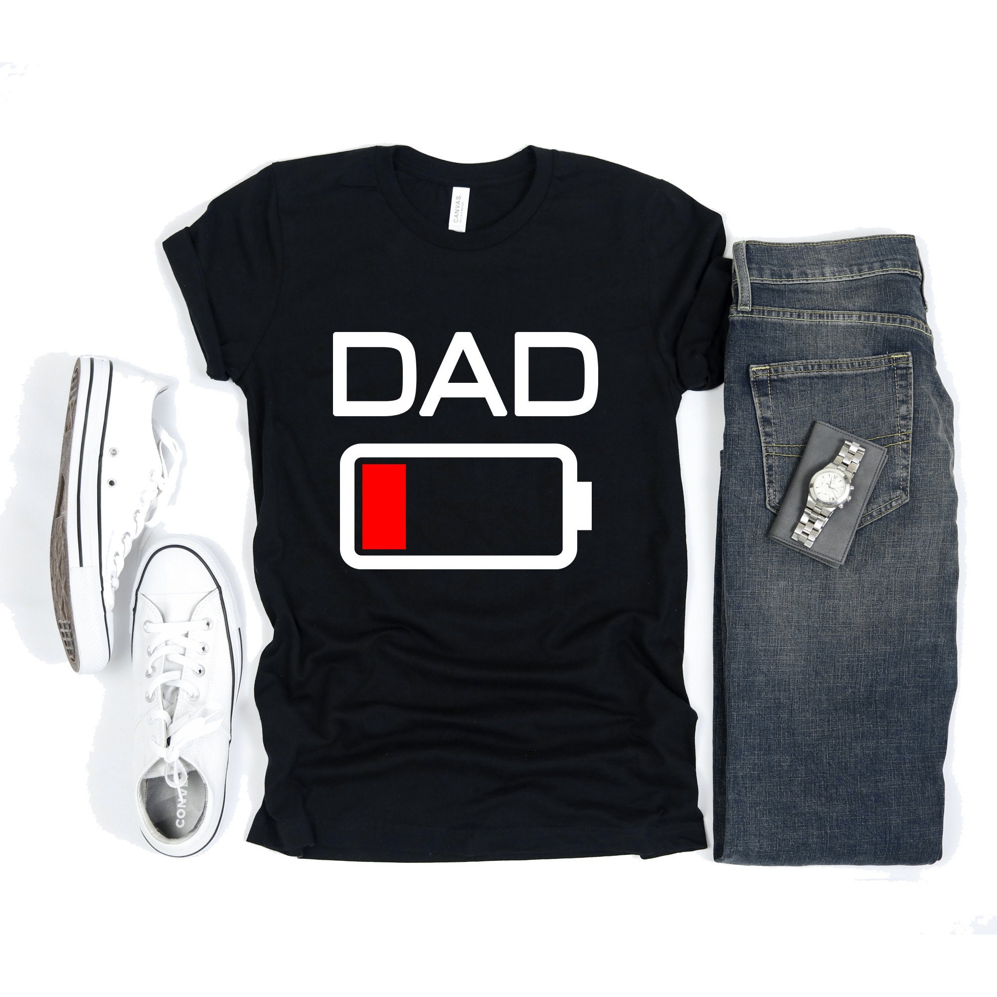 Mens Sports Dad Low Battery T Shirt