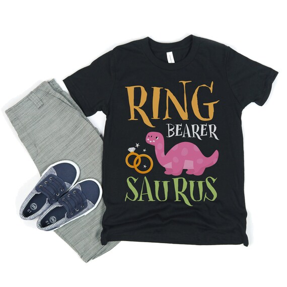 Kids Ring Bearer Shirt - Dinosaur Graphic Wedding Party Gift Kids Ring Bearer Shirt - Dinosaur Graphic Wedding Party Gift