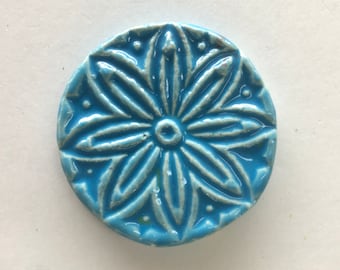 Mosaic flower circles/blue