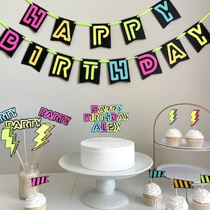 Neon Birthday Banner/80’s Party/90’s Party