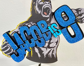 King Kong Cake Topper | Personalized Gorilla Birthday Party Decor