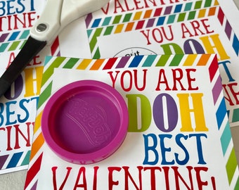 Play-Doh Valentine Card Printable, Kids Valentine Favors (Digital Download)