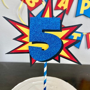 Comic Book Cake Topper/Comic Pow/Superhero Birthday Party/Comic Book Party