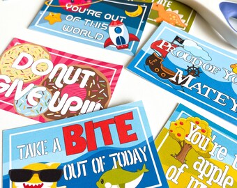 おもしろい子供向けランチボックスノート：ポジティブなアファーメーション（デジタルダウンロード）