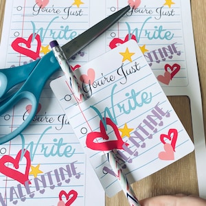 Printable Valentines/Kids Valentine/Valentine Party Favors/Non-Food Valentines/Pencil Pen Marker Valentine