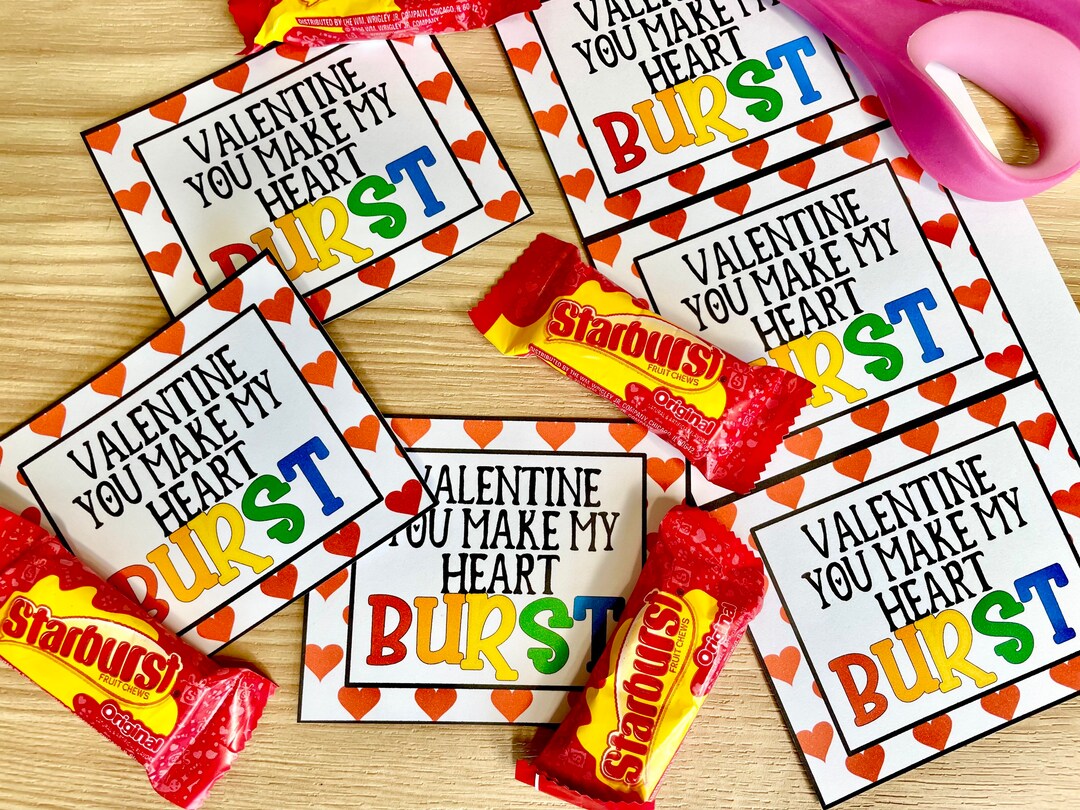 Printable Valentines/starburst Valentine/valentine Party Favors ...