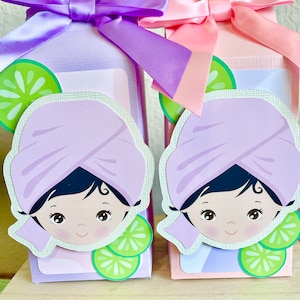 Spa Party Favors Boxes/Spa Birthday Favors/Slumber Party Favors/Milk Carton Boxes Favors