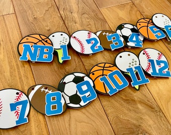Rookie of the Year Sports Photo Banner, First Birthday Milestone
