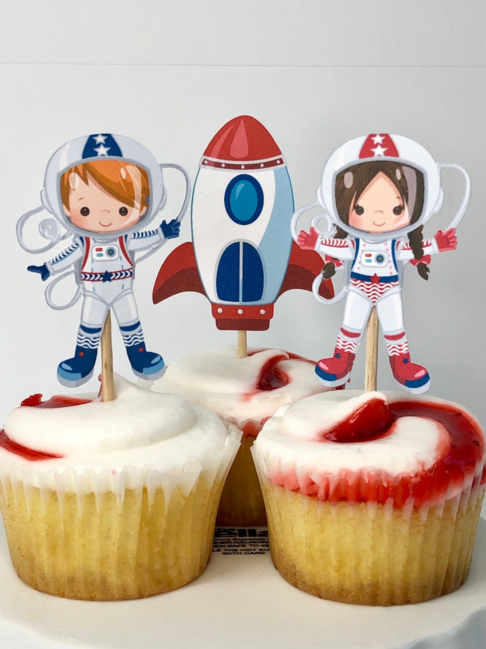 Astronaut Cupcake Toppers/space Cupcake Toppers/out of This Etsy