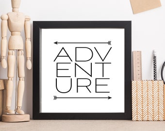 Adventure Wall Art, Inspirational Travel Quotes, Printable Wall Art, Travel Inspired, Travel Adventure Art, Typography Artwork, Wanderlust