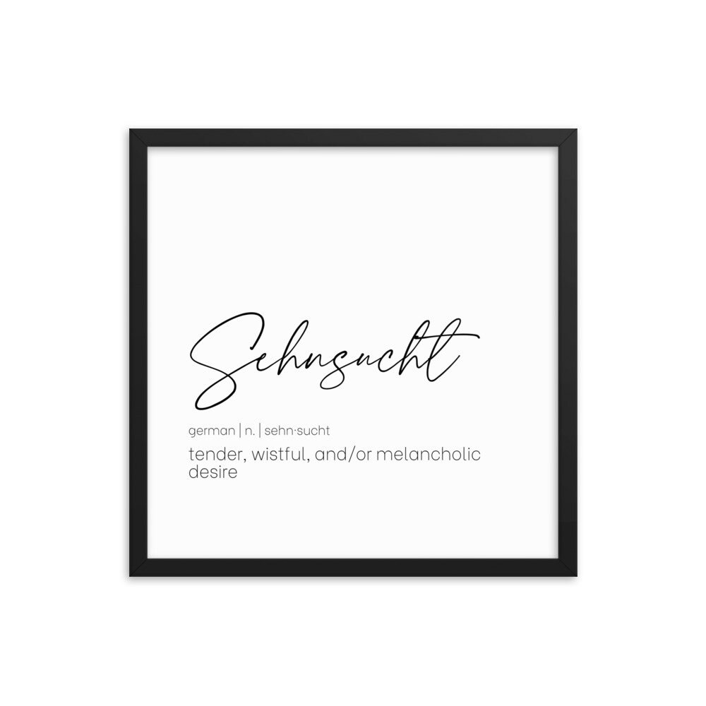 Sehnsucht Printable Travel Words and Definition. Typography Artwork