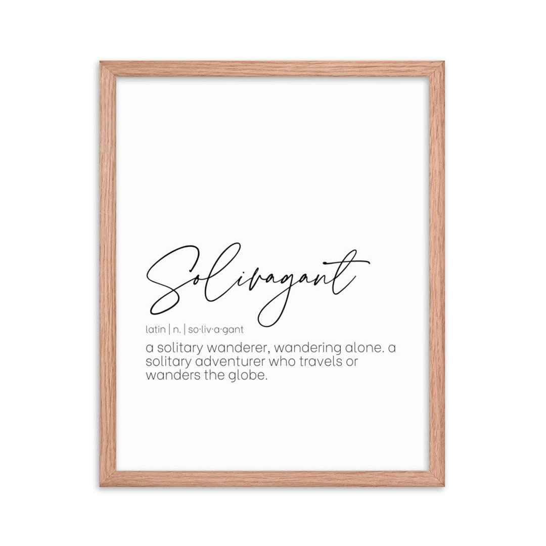 Solivagant Printable Travel Words and Definition. Typography Artwork ...