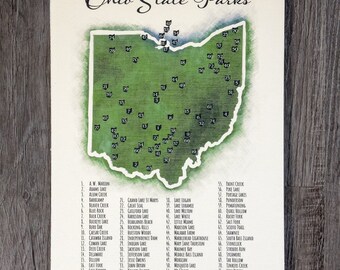 DIY Ohio State Parks Push Pin Map, Travel Map, Checklist Map, Personalized Gift for Wanderlust Inspired Adventures, Gift for Traveler
