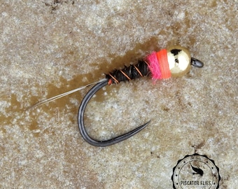 6 Frenchie Nymph Fishing Flies Euro Nymphs Tungsten Bead Head Flies for Trout and Panfish Made in Canada Six Pieces