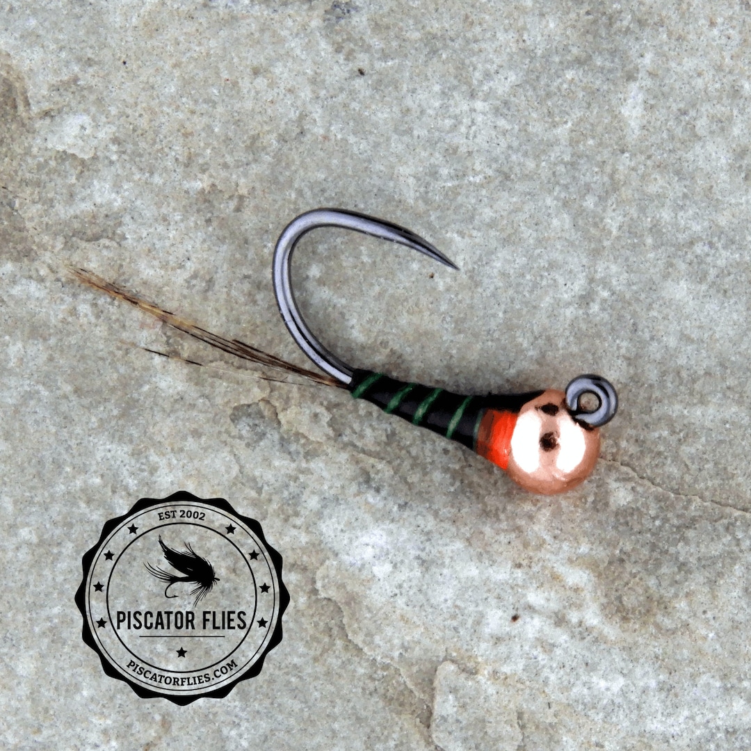 6 BH Pliva Perdigon Orange Hotspot Pellet Nymph Fly Fishing Tungsten