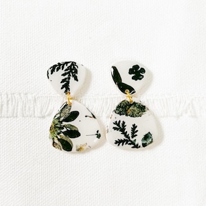 THE LISA in Blooming/Polymer Clay/Earrings/Trending/Gifts/Clay Earrings/Handmade/Unique/Gold/Style/Beautiful/Dangle/Drop/Jewelry/Women Dark Blooms