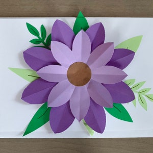 Cartão de flor em branco