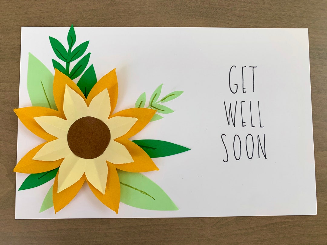 Get Well Soon Pop up Name Card Etsy