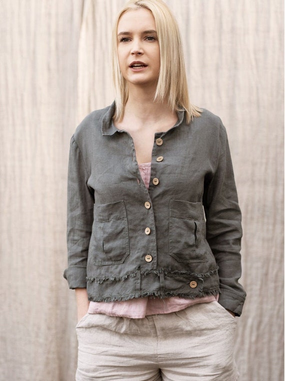 Ladies Short Linen Jacket. Summer 
