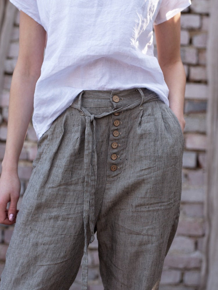 broek linnenmix dames